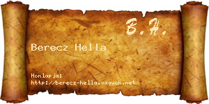 Berecz Hella névjegykártya